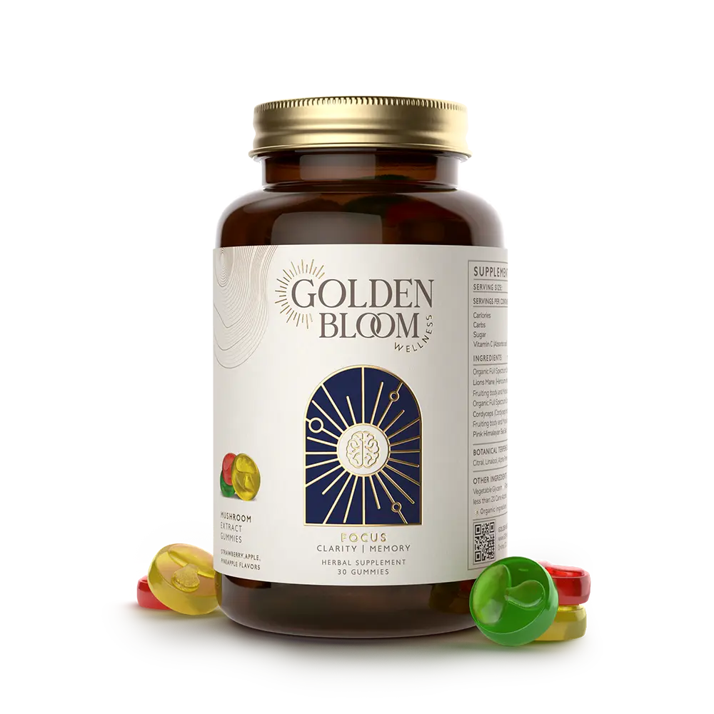 Golden Bloom Focus Jar with Gummies