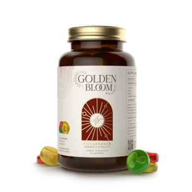 Golden Bloom Performance Jar with Gummies with magnified view